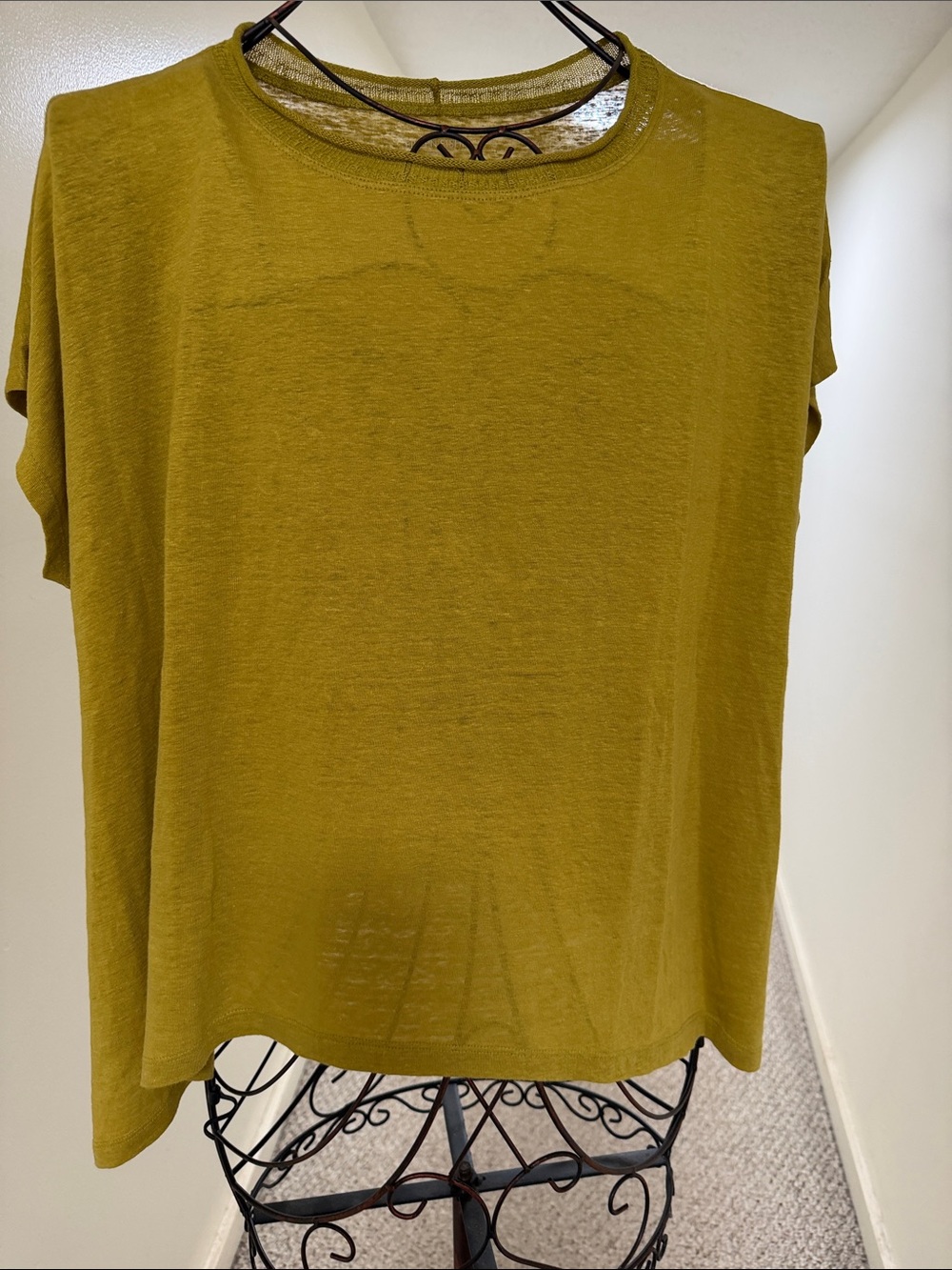 Women’s Mustard Lightweight Short-Sleeve Top
